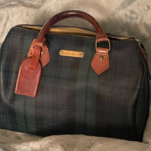 Ralph Lauren Handbags - Ralph Lauren Green and Brown Plaid Bag